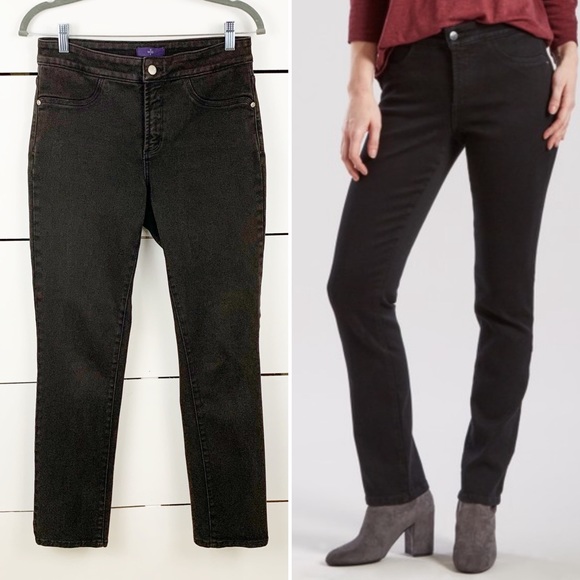 black straight leg jeggings